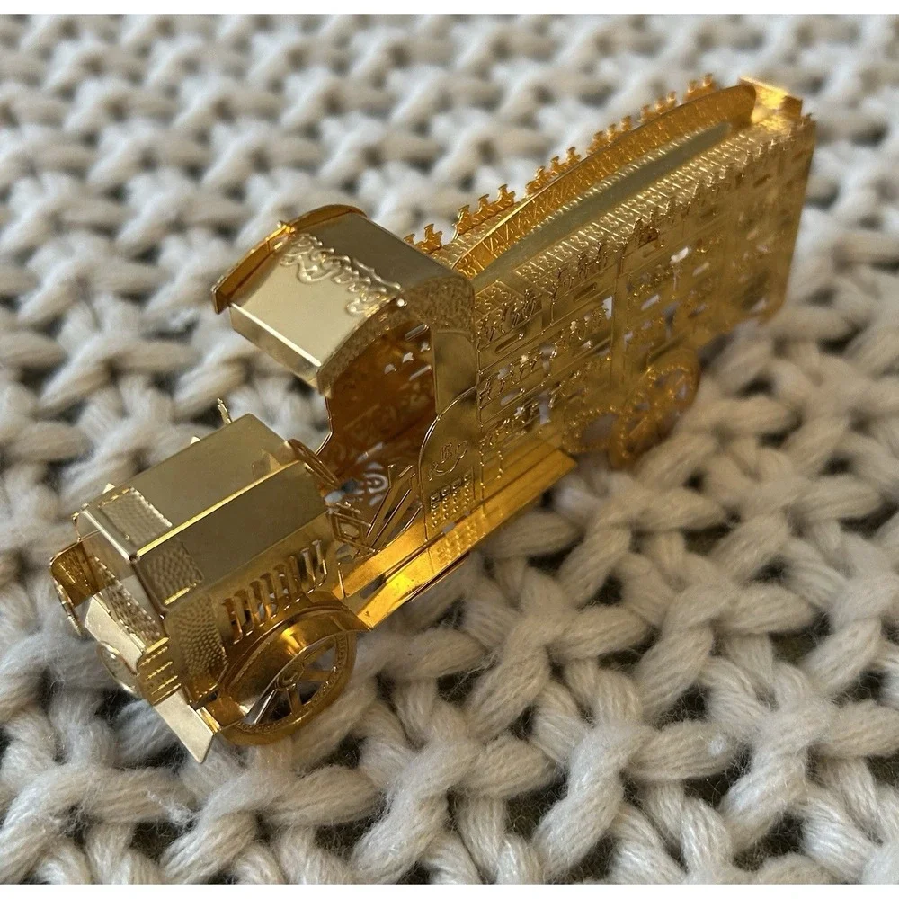 Vintage Coca-Cola Gold Toned 4.5" REO Old Delivery Truck Collectable Figurine - Picture 2 of 5